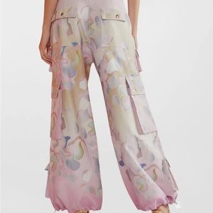 Brand New with Tags never worn Cynthia Rowley Cotton Twill Pink Multi Cargo Pant